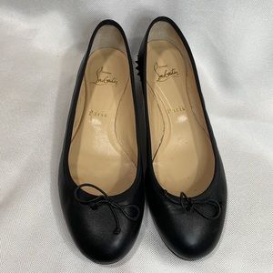 Christian Louboutin La Massine Ballet Flats EU 38/ US 8 Black Spiked Leather